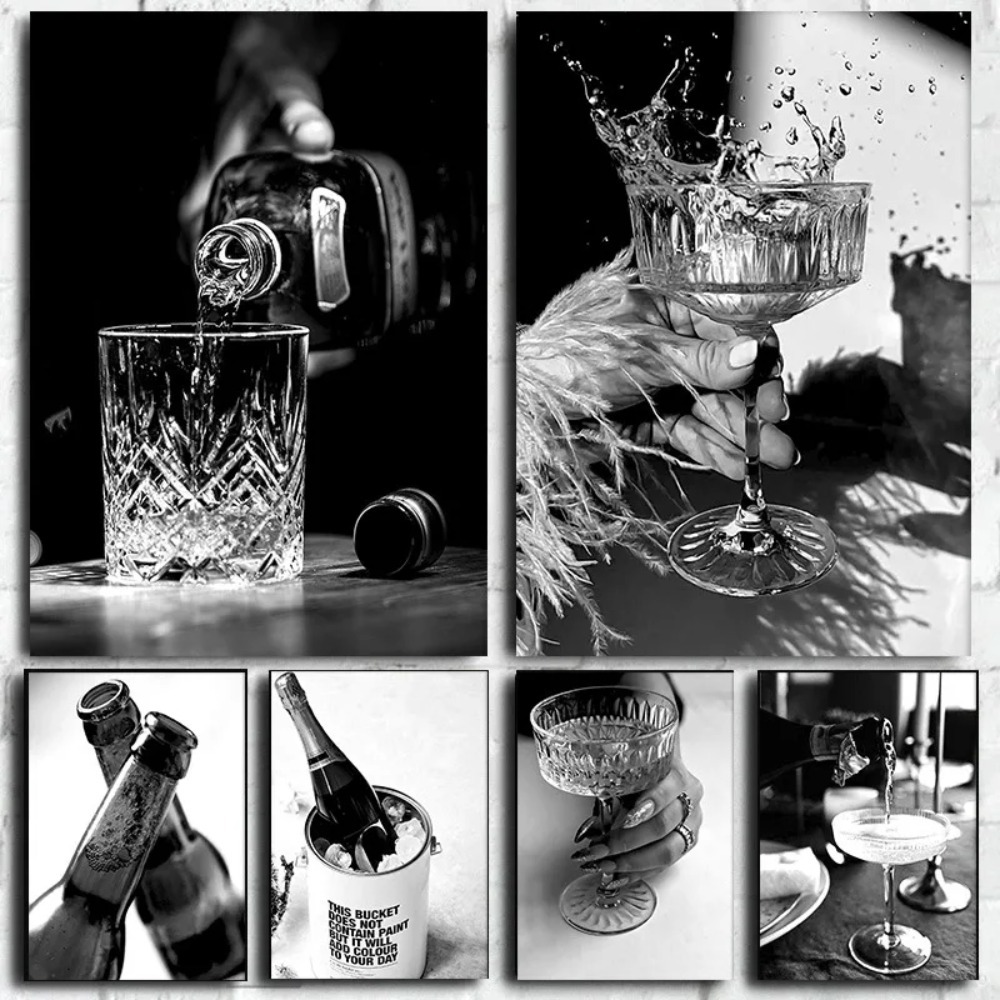 Черно-белый настенный плакат в – обзор и цена Whisky Beer And Wine